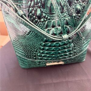 Brahmin Emerald Melbourne Crocodile-Embossed Shoulder Bag in Marlowe